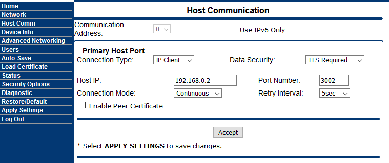 Aero Host communication